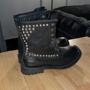 Women’s Ash Studded Combat Boots Size 38.5 (US 8)